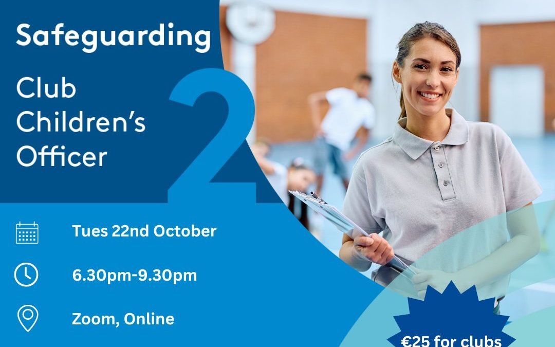 Safeguarding 2 CCO Workshop takes place on Tuesday 22nd October, 6.30pm-9.30pm online! 

Every club involved with childr...