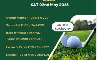 James & Maureen Downes Scratch Cup 2026 – Time Sheet Opens this evening at 7pm – Entries to Michael