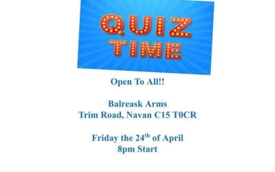 Tomorrow sees the return of our quiz night in aid of our inter county teams.
Our host Paul O Rourke