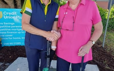 TWO HAPPY LADIES BEFORE THE PLAY-OFF IN THE BRITA SPONSORED MEATH STROKEPLAY LADIES INTER GRADE