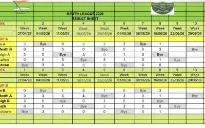 Week 8 results of Meath leagues