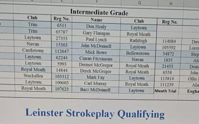 THE FOLLOWING ARE THE PAIRINGS AND TIMES FOR THE LEINSTER STROKEPLAY QUALIFIERS AND MEATH TRIAL (WHE