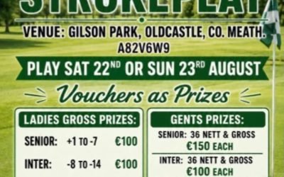 Timesheet now open.
Ladies, all 3 grades with prizes and what’s more at the same value as Inter/Jun
