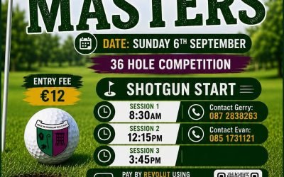 Castletown Masters Sunday 6th of September.
3 Sessions, Shotgun Start.
TEXT ONLY to contacts with