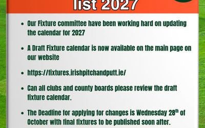 Draft Fixtures list can be found here :